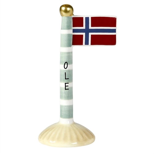 Flag Norsk - Striber H: 14cm keramik
